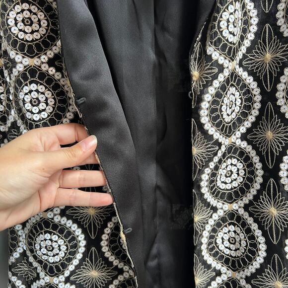 NWT Tory Burch Satin Trimmed Embellished Organza Jacket - Picture 7 of 11